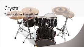  Presentation with drum - Slide deck with bass drum kit isolated background and a white colored foreground