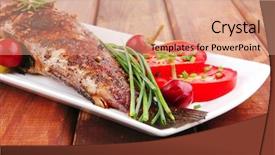  Presentation with main course - Cool new slides with part of an audio sound backdrop and a cobalt blue colored foreground