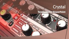  Presentation with bass guitar - PPT theme featuring bass guitar - amplifier background and a tawny brown colored foreground