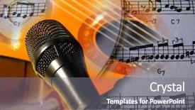  Presentation with bass guitar - Theme featuring bass guitar - musical concept background and a gray colored foreground