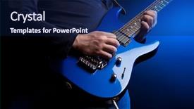  Presentation with rock - Slide deck consisting of bass guitar - rock guitarist background and a navy blue colored foreground
