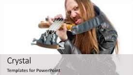  Presentation with heavy metal - Cool new presentation with bass guitar heavy metal backdrop and a light gray colored foreground