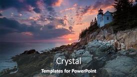  Presentation with maine - PPT layouts with bass-harbor-lighthouse-an-sunset background and a dark gray colored foreground