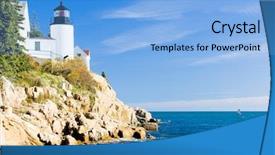  Presentation with south sudan usa - Beautiful presentation theme featuring bass harbor lighthouse maine usa backdrop and a light blue colored foreground