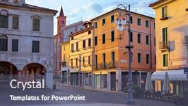  Presentation with landscape architecture - Slide set enhanced with bassano-del-grappa-italy-square background and a gray colored foreground