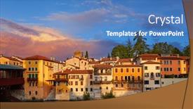  Presentation with bassano - Presentation theme enhanced with bassano-del-grappa-veneto-region background and a teal colored foreground