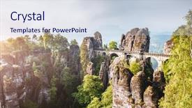  Presentation with german attraction - Slide deck enhanced with bastei bridge east germany europe background and a sky blue colored foreground
