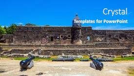  Presentation with historical heritage - Presentation featuring bastion-and-loopholes background and a teal colored foreground