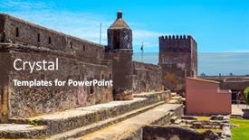  Presentation with ancient - Beautiful slide set featuring bastion-and-loopholes backdrop and a tawny brown colored foreground