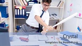  Presentation with busy - Beautiful PPT theme featuring bat - busy frustrated businessman angry backdrop and a light blue colored foreground