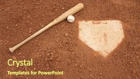  Presentation with baseball home plate - Presentation theme enhanced with bat near home plate background and a tawny brown colored foreground
