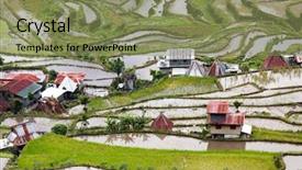 Presentation with philippines - Theme enhanced with batad village in philippines background and a seafoam green colored foreground