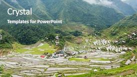  Presentation with philippines culture rice terraces - Cool new slide deck with batad village in philippines backdrop and a seafoam green colored foreground