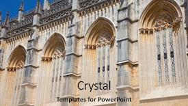  Presentation with world heritage - Amazing slide deck having batalha cathedral world heritage near backdrop and a  colored foreground