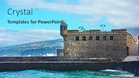 Presentation with fort - Amazing PPT layouts having bateria-de-santa-barbara-fort backdrop and a arctic colored foreground
