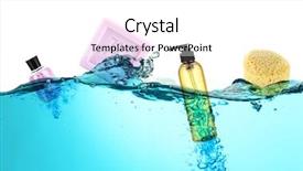  Presentation with accessories - PPT theme with bath accessories in water background and a white colored foreground