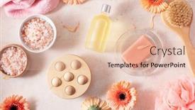  Presentation with natural products - Beautiful presentation theme featuring bath-and-body-care-products backdrop and a lemonade colored foreground