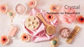  Presentation with natural products - Colorful presentation theme enhanced with bath-and-body-care-products backdrop and a lemonade colored foreground