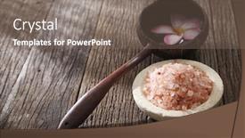  Presentation with salt - Colorful theme enhanced with bath concept salt and the frangipani flower backdrop and a gray colored foreground