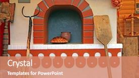  Presentation with russian - Amazing slides having bath house - decorative russian stove backdrop and a coral colored foreground