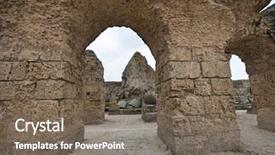  Presentation with election tunis - Theme having bath roman - archs at antonine thermae tunis background and a gray colored foreground