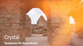  Presentation with election tunis - PPT layouts having bath roman - archs at antonine thermae tunis background and a coral colored foreground