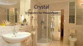  Presentation with bathroom - Presentation design enhanced with bath room - interior of a bathroom background and a coral colored foreground