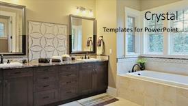  Presentation with flooring - Slide deck consisting of bath room - luxury bathroom with granite countertops background and a coral colored foreground