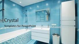  Presentation with sonar blue modern ship radar - Audience pleasing theme consisting of bath room - modern luxury bathroom blue interior backdrop and a light blue colored foreground