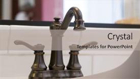  Presentation with bathroom - Presentation theme enhanced with bath room fittings - beautiful bathroom with traditional style background and a  colored foreground