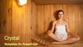  Presentation with sensuality woman black angel relaxing - PPT theme enhanced with bath room fittings - young woman relaxing background and a tawny brown colored foreground