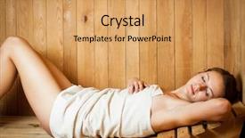  Presentation with sensuality woman black angel relaxing - Colorful slides enhanced with bath room fittings - young woman relaxing backdrop and a yellow colored foreground