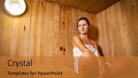  Presentation with relaxing - Beautiful slide set featuring bath room fittings - young woman relaxing backdrop and a  colored foreground