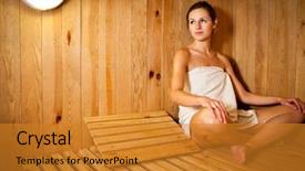  Presentation with sensuality woman black angel relaxing - Beautiful PPT layouts featuring bath room fittings - young woman relaxing backdrop and a  colored foreground