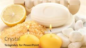  Presentation with soap - Colorful PPT theme enhanced with bath-salt-and-soap-lemon backdrop and a yellow colored foreground