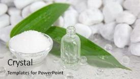  Presentation with green power - Cool new presentation design with hand blocking running faucet sending backdrop and a light gray colored foreground