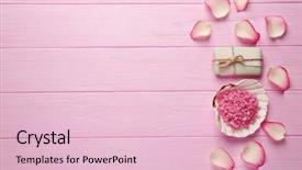  Presentation with spa - PPT theme consisting of bath salts - beautiful spa composition on pink background and a lemonade colored foreground