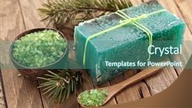  Presentation with pine - Amazing slides having bath salts - pine soap with sea-salt backdrop and a ocean colored foreground