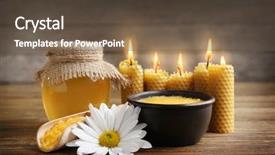  Presentation with wax - Colorful PPT theme enhanced with bath salts - spa concept composition of honey backdrop and a tawny brown colored foreground
