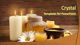  Presentation with spa concept - Amazing theme having bath salts - spa concept composition of honey backdrop and a tawny brown colored foreground