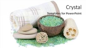  Presentation with spa white orchids black - Theme with bath salts - spa treatments isolated on white background and a  colored foreground