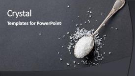  Presentation with salt - Slide deck consisting of bath salts - white salt on black background background and a dark gray colored foreground