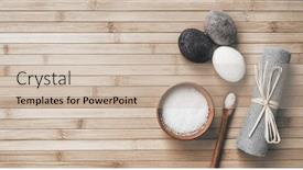  Presentation with natural products - Beautiful PPT layouts featuring bath-salts-natural-spa-products backdrop and a soft green colored foreground