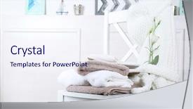  Presentation with set of sauces in white - PPT layouts featuring bath set with white bathrobe background and a sky blue colored foreground