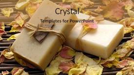  Presentation with soap - Cool new PPT theme with bath setting-towel and soap backdrop and a gold colored foreground