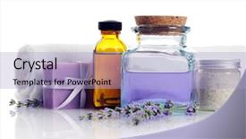  Presentation with accessories - Beautiful slide deck featuring bath soap - spa accessories backdrop and a light blue colored foreground