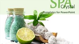  Presentation with spa - Beautiful PPT theme featuring bath soap - spa setting isolated on white backdrop and a  colored foreground