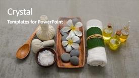  Presentation with treatment - Amazing PPT layouts having bath spa treatment on gray backdrop and a gray colored foreground