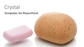  Presentation with soap - Beautiful slides featuring bath sponge and soap close up backdrop and a white colored foreground