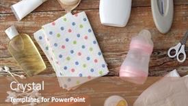  Presentation with home care - Amazing theme having bath-time-and-care-products backdrop and a coral colored foreground